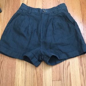 American Apparel high waist linen shorts